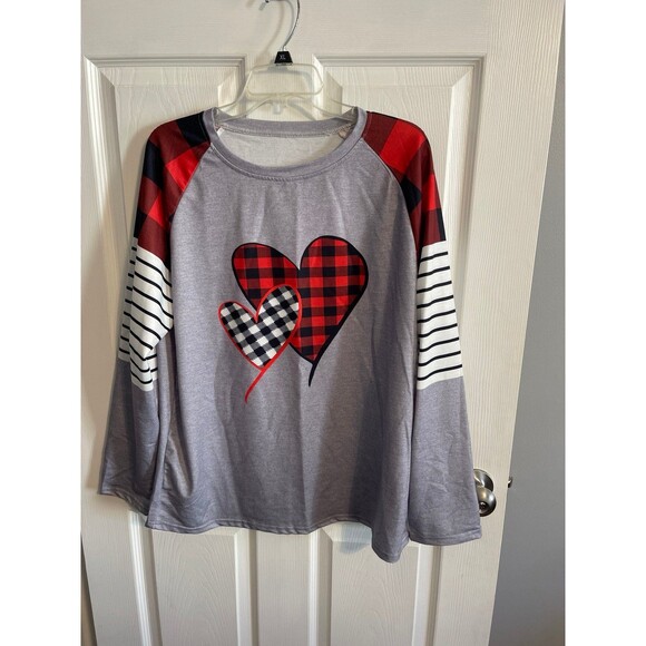 Buffalo Plaid Striped Raglan Shirt Size XL New Without Tags - Picture 3 of 6